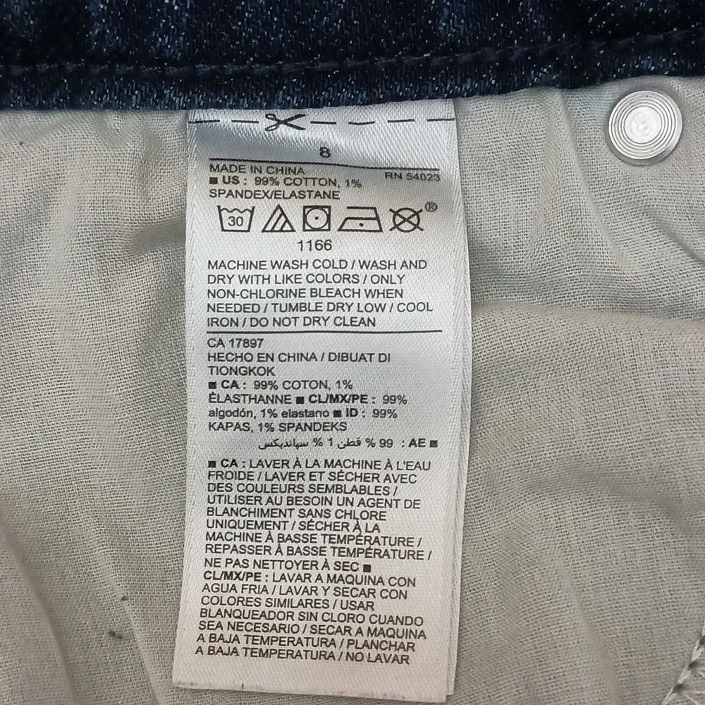 Old Navy Power Straight High Rise Secret Slim Pockets Dark Blue Jeans